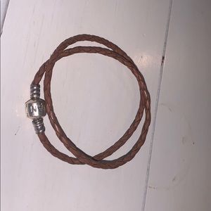 Pandora Jewelry - Pandora Brown Double Braided Leather Bracelet Pandora Jewelry - Pandora Brown Double Braided Leather Bracelet
